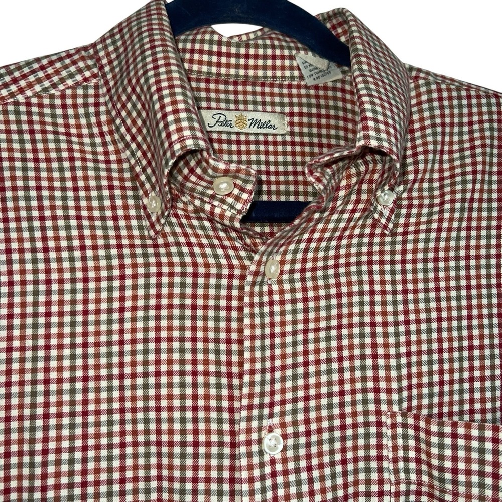 Peter Millar‎ Sz L Holiday Plaid Cotton Button Down Shirt Office Casual Preppy